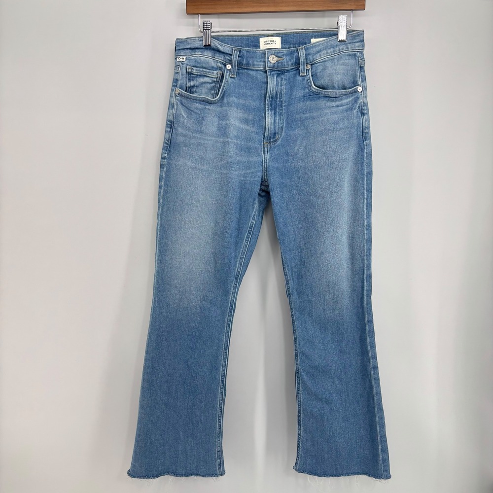 Citizens of Humanity Isola Jeans Sz 30 2030C-1436 Cropped Bootcut Raw Hem Blue